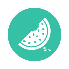 Watermelon icon. Juicy ripe fruit on white background