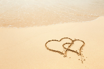 hearts on the beach