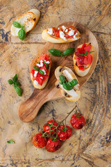 Various of bruschetta