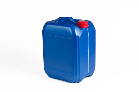 Blue plastic jerrycan