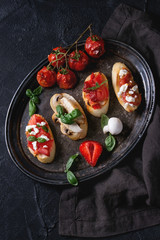 Various of bruschetta
