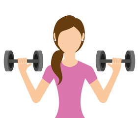 Obraz premium woman lifting weights isolated icon design