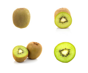 Fototapeta premium Ripe kiwi fruit isolated on white background