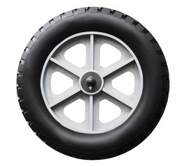 Obraz premium Trolley wheel isolated on white background