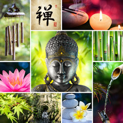 Collage Zen - Asian Mosaic With Buddha
