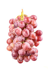 Red grapes isolated on white background.