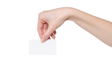 Hand hold blank business card