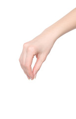 female teen hand holding something