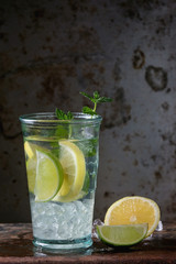 Lemonade with lime and lemon