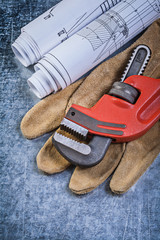 Monkey wrench construction plans leather protective gloves on sc