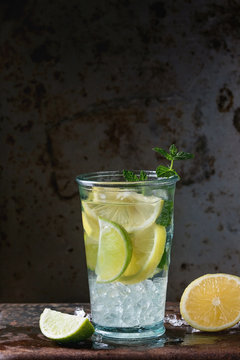 Lemonade with lime and lemon
