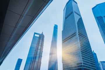 Fototapeta na wymiar shanghai landmarks,jin mao tower,shanghai tower,shanghai world financial center