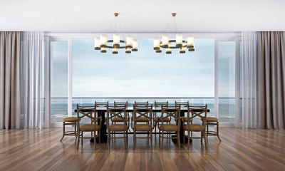 New 3D rendering sea view living space