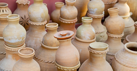 Fototapeta na wymiar in oman muscat the old pottery market sale manufacturing contain