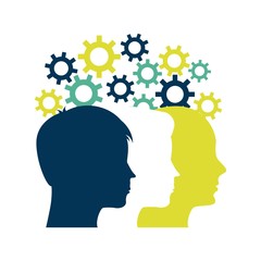 Human head icon. Blog concept. Vector graphic