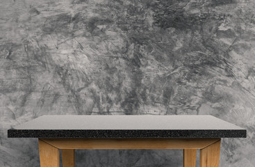 empty granite table on cement background