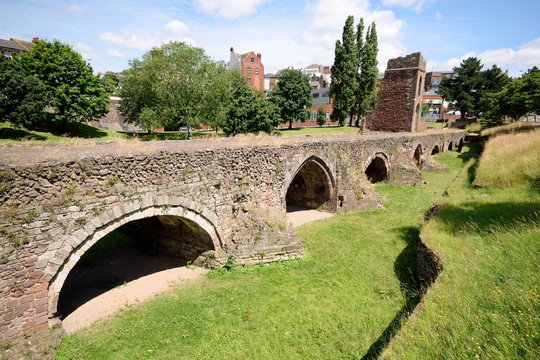 Remains of the medieval Exe Bridge and and St Edmunds Tower in Exeter, built around 1200