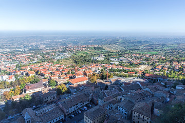 Early summer morning in San Marino and the Apennine Mountains