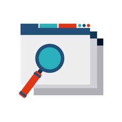 Website and lupe design. Blog concept. Vector graphic