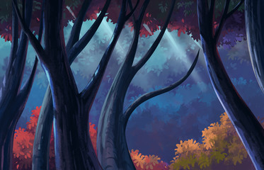 Obraz premium The island has an area of forest and natural