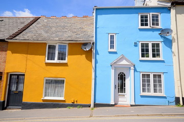 Fototapeta na wymiar Colorful townhouses in Exeter, Devon
