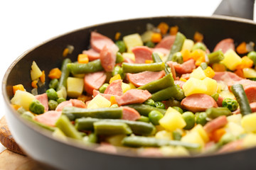Vegetables with sausages