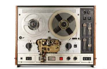 Old reel tape recorder