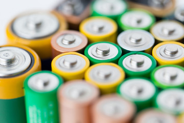 close up of alkaline batteries