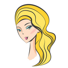 head glamorous girl cartoon