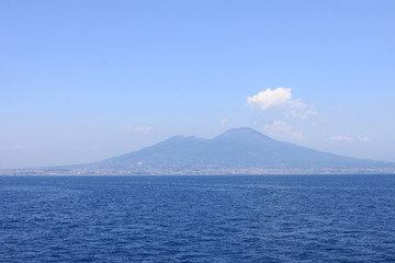 The view on the great Mount Vesuvius, Naples, Italy.