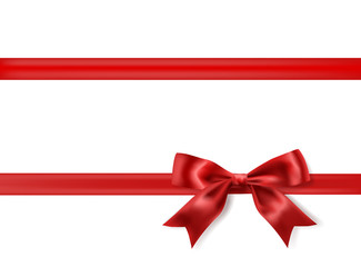 red bow decoration on white. vector