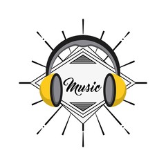 headphones icon. Music and Sound design. Vector graphic