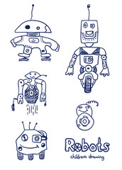 Comic cartoons Robots.