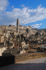 Fototapeta na wymiar Matera at afternoon, european capital of culture, Basilicata, Italy