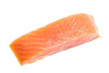 Salmon meat isolated on white
