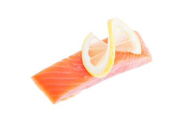 Salmon meat isolated on white