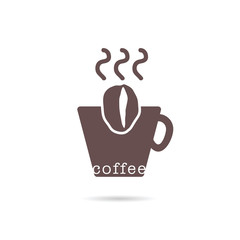 coffee cup with bean drink color illustration