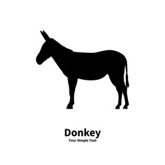 Vector illustration of a silhouette of a donkey