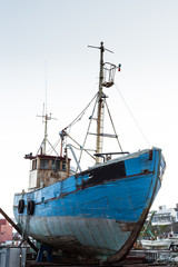 Big tugboat in a harbor park