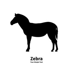 Vector illustration silhouette of zebra