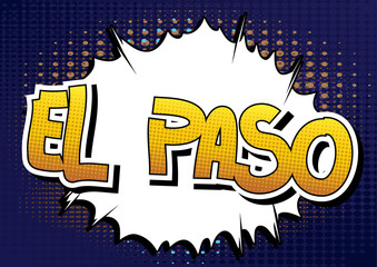 El Paso - Comic book style word.