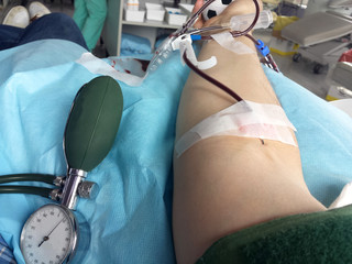 blood donation in the hospital bed 2