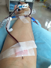 donation blood at the hospital