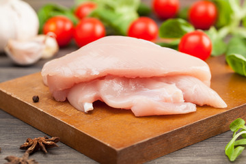 some raw chicken fillets ready to be cooked
