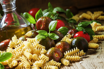 Italian food concept, selective focus