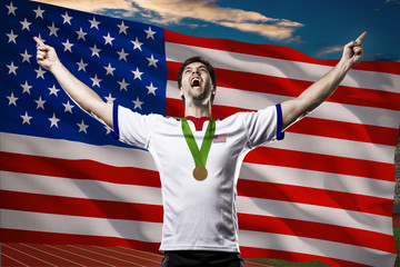 American Athlete Celebrating