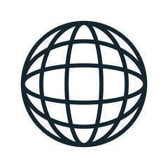 Black and white sphere shape  isolated icon, vector illustration graphic.