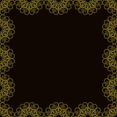 Vector golden template for invitation.