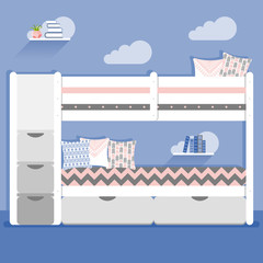 Vector illustration with baby bedroom