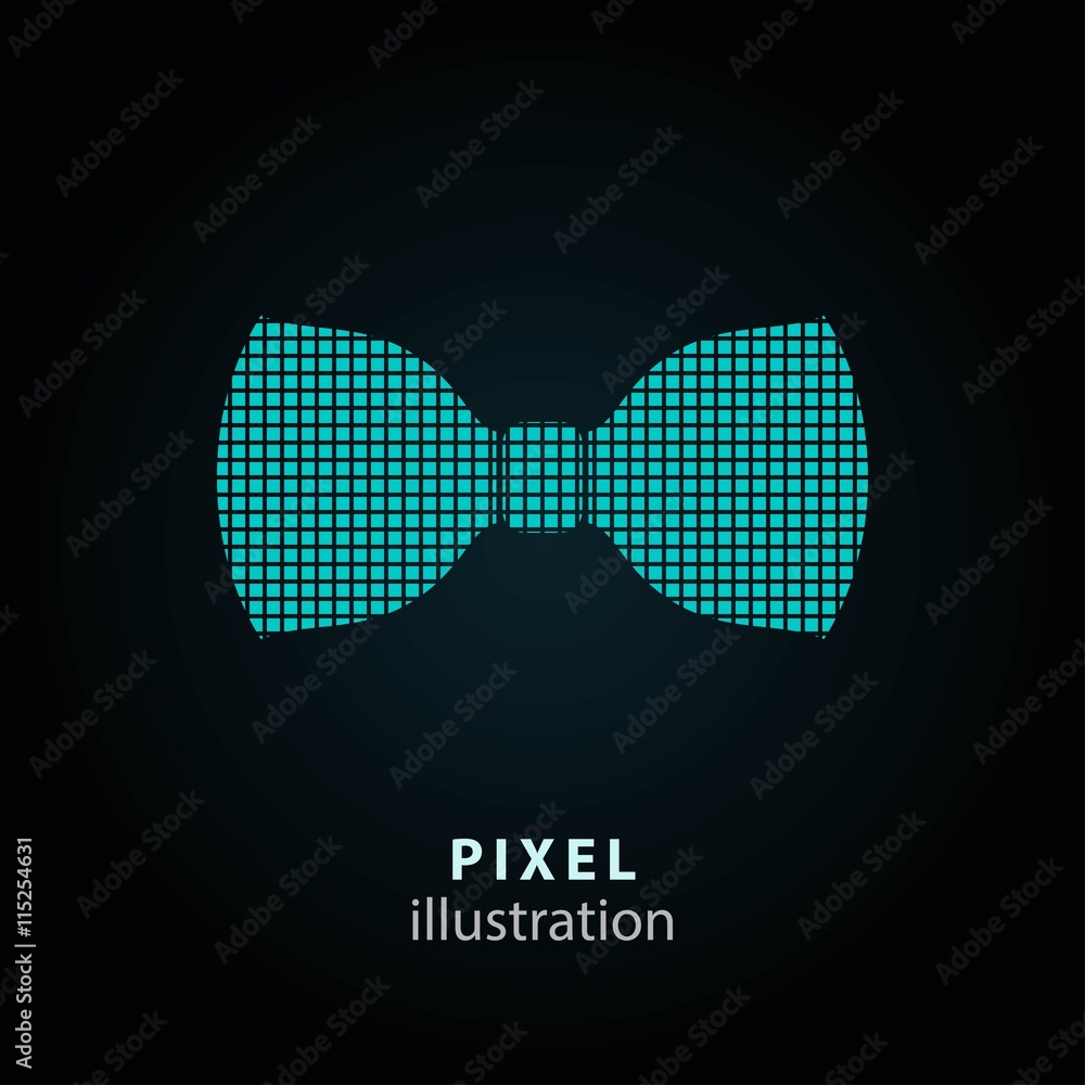 Wall mural necktie - pixel illustration.